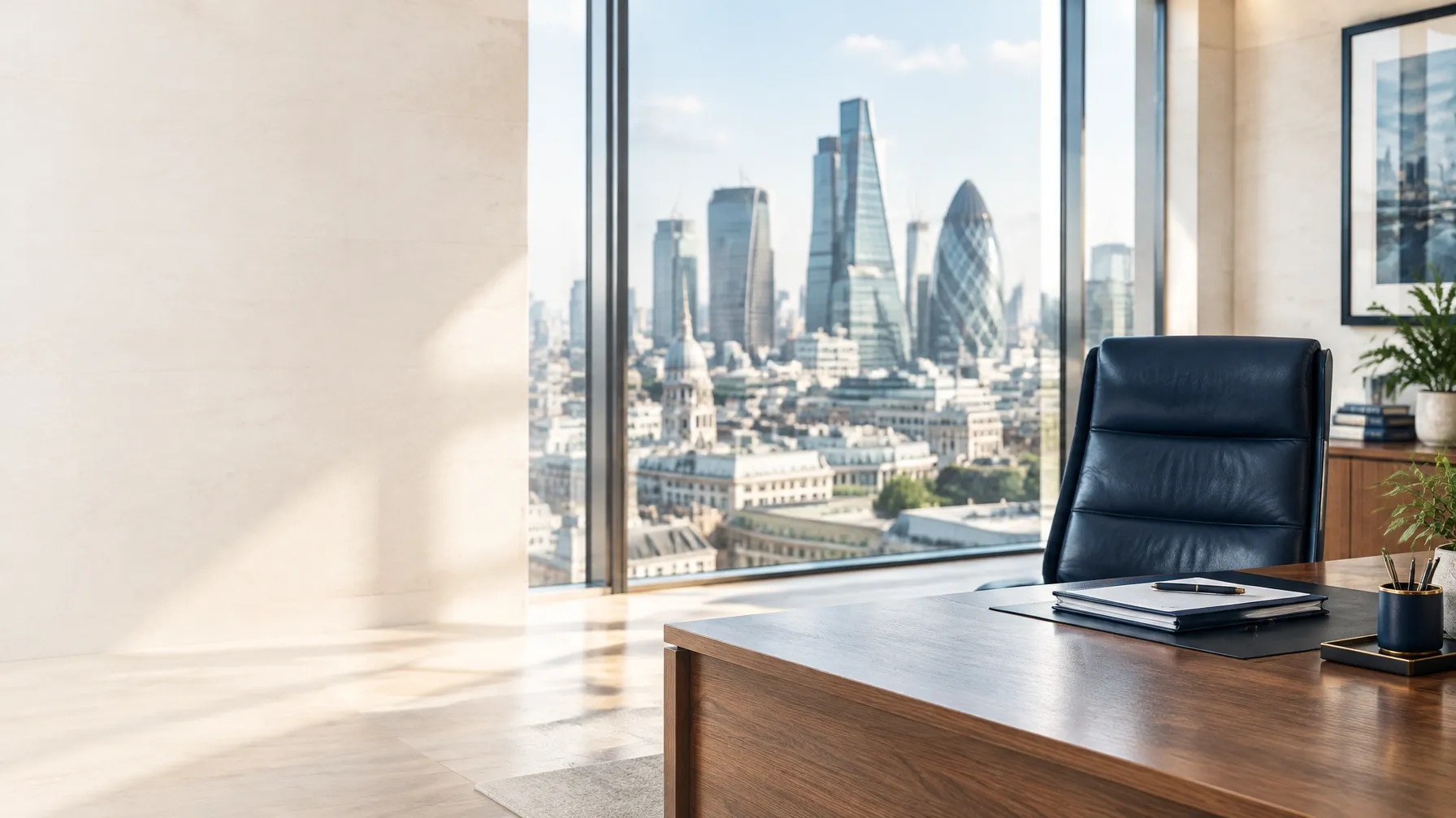 A bright London office overlooking the City